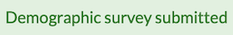 message confirming submission of survey